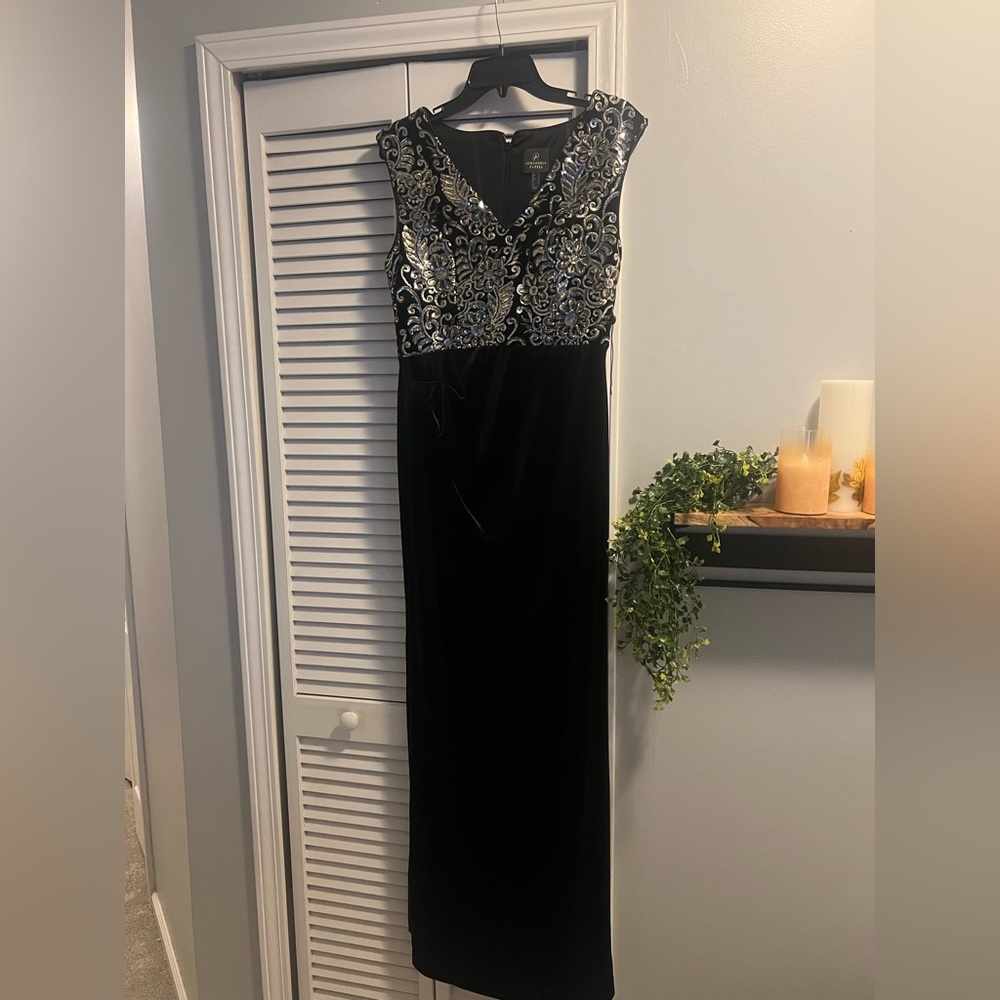 Beautiful Adrianna Papell sequin and velvet evening dress